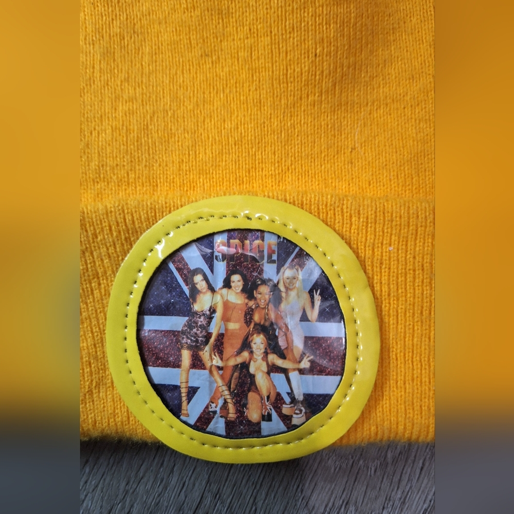 Spice Girls Hat Touque Adults One Size Unisex Yellow - Picture 2 of 4